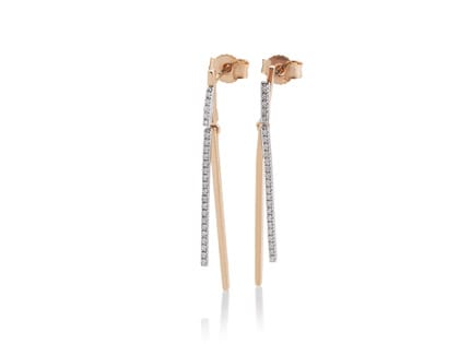 Boucles d’Oreilles en Diamants et Or Jaune 14 Karats