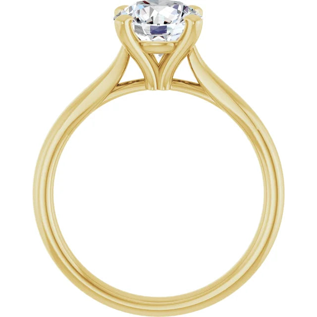 Bague d'engagement solitaire en or jaune 14k avec diamant de laboratoire rond 1,75 ct