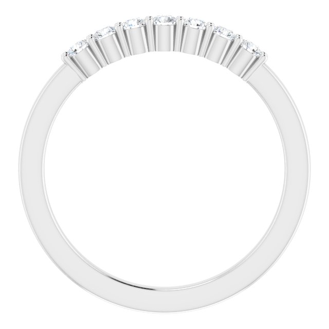 Semi-Eternity Diamond Wedding Band in White Gold on Prongs