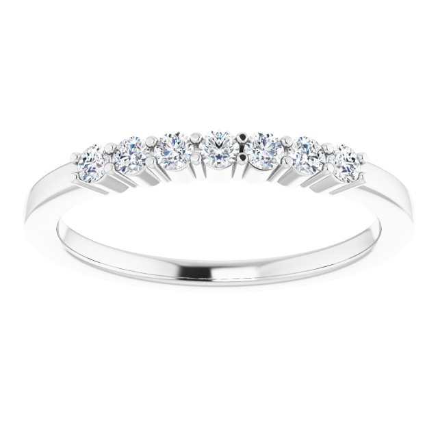 Semi-Eternity Diamond Wedding Band in White Gold on Prongs