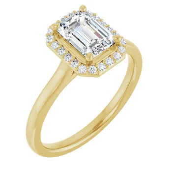 14 Karat White Gold and Diamond Halo Engagement Ring