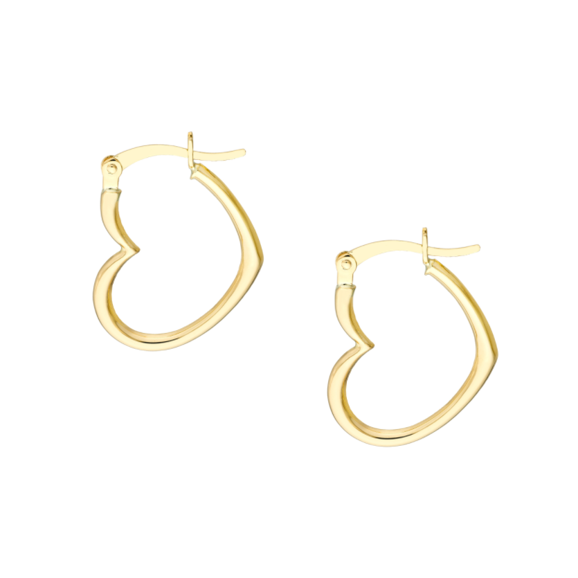 Créoles cœur incliné 19 mm en or jaune 14k