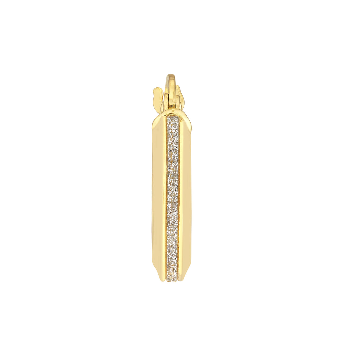 Créoles scintillements diamantés 3 x 10 mm en or jaune 10k