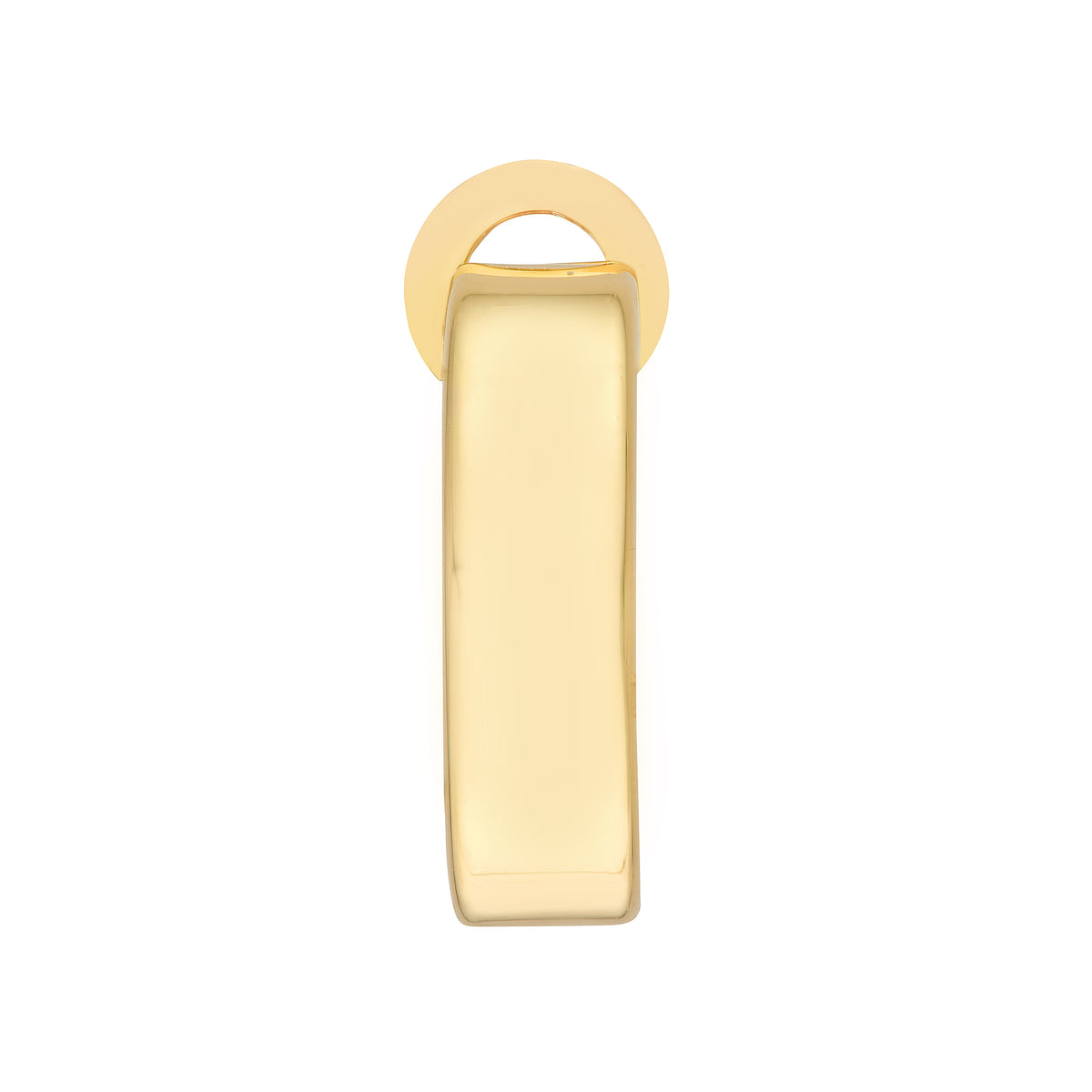 Créoles Huggies architecturales 10 mm à profil rectangulaire en or jaune 14k