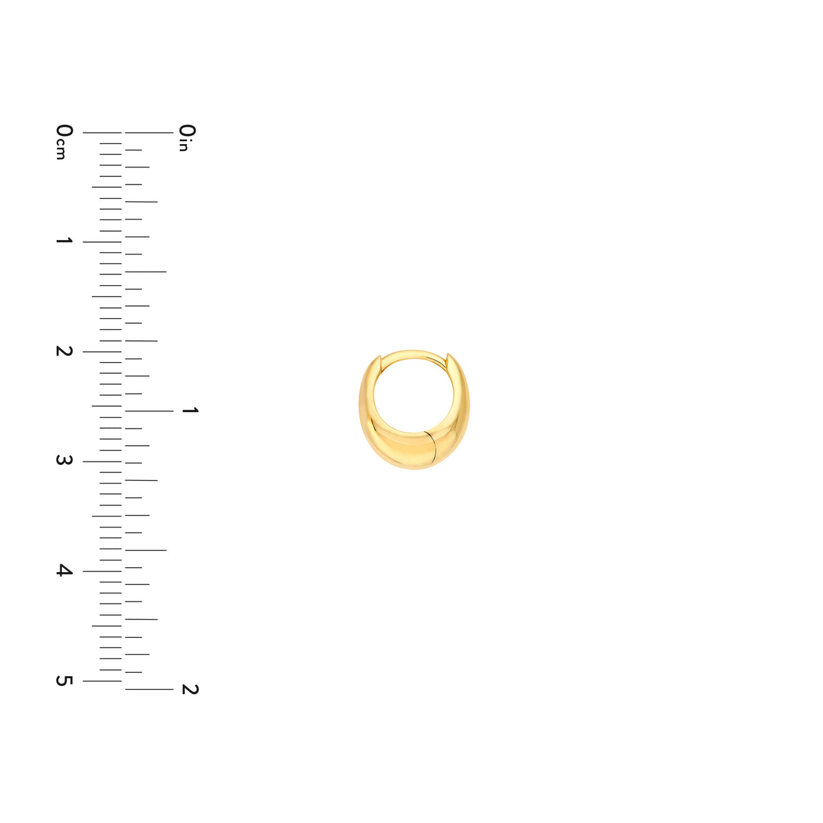 Boucles d'oreilles Huggies bombées goutte en or jaune 14k