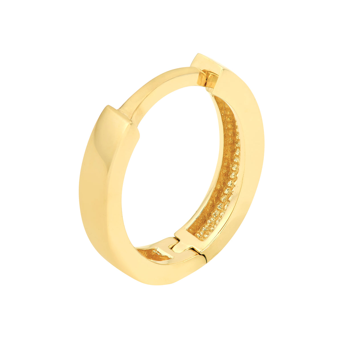Créoles Huggies ovales lisses 2 mm en or jaune 14k