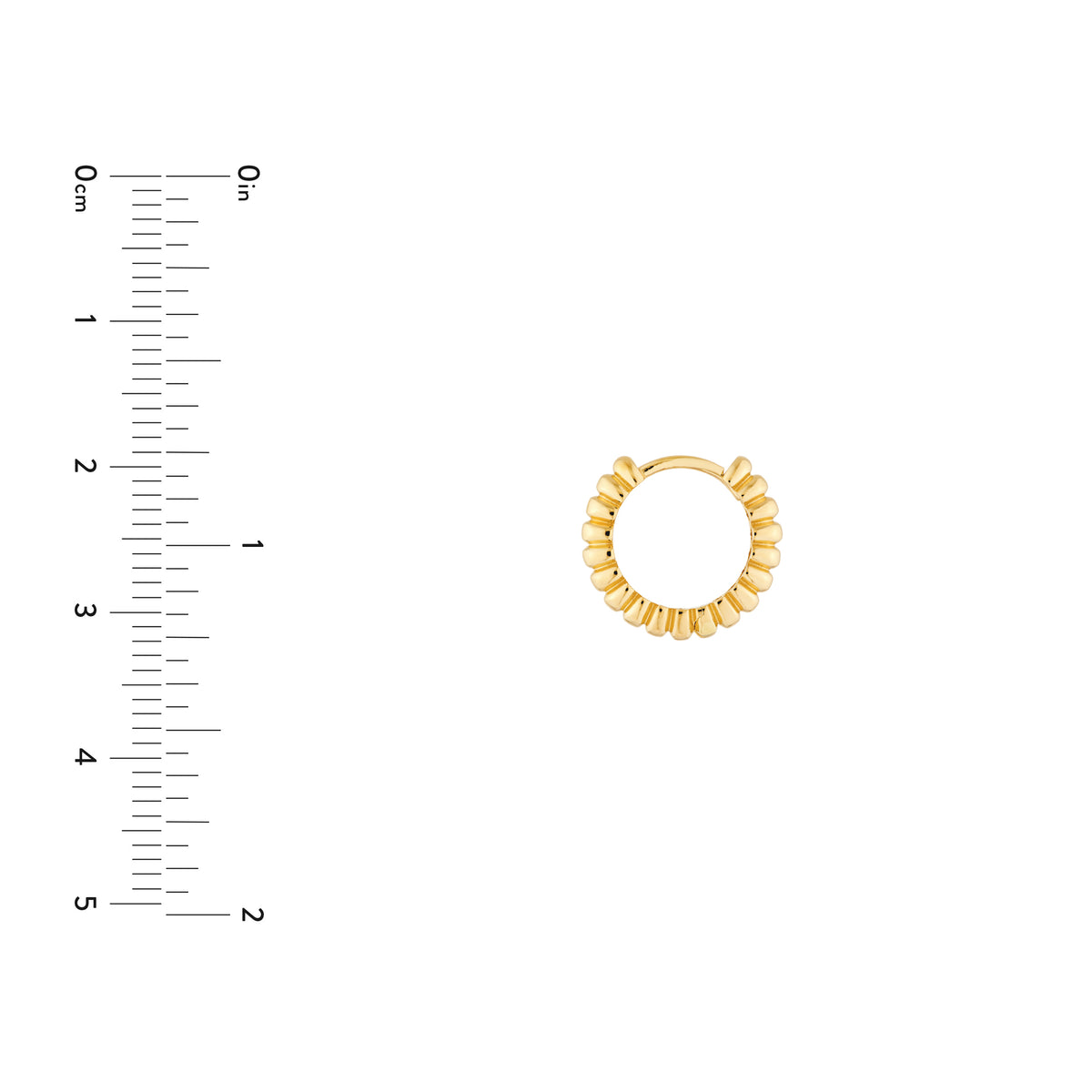 Créoles Huggies segmentées en or jaune 14k