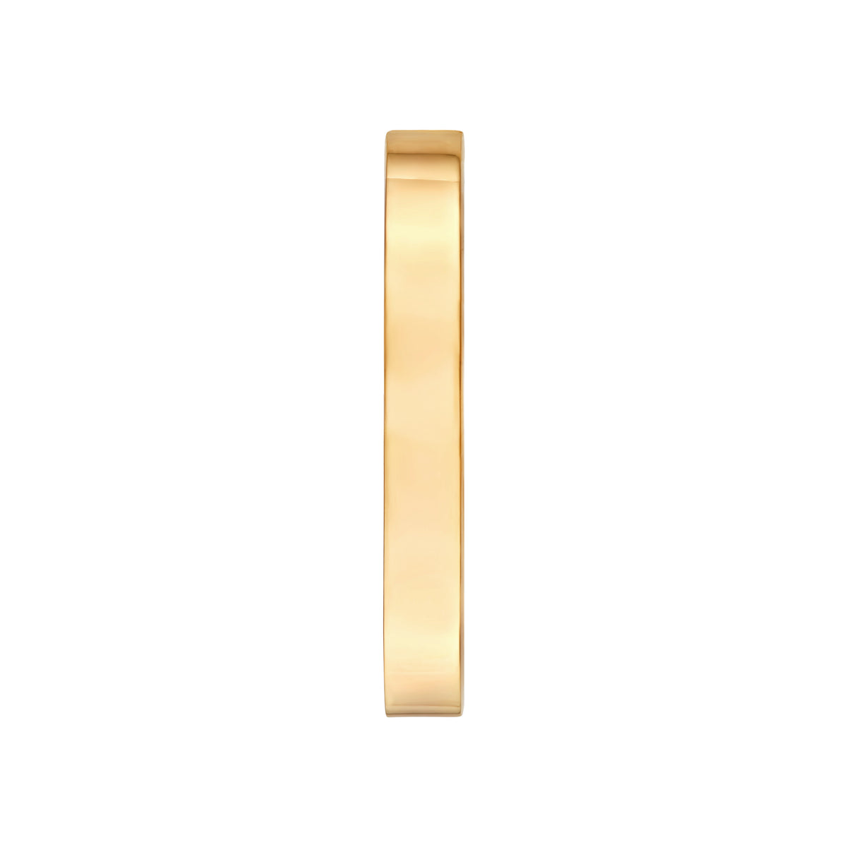 Créoles ovales architecturales à tube rectangulaire 4 x 1.5 mm en or jaune 14k