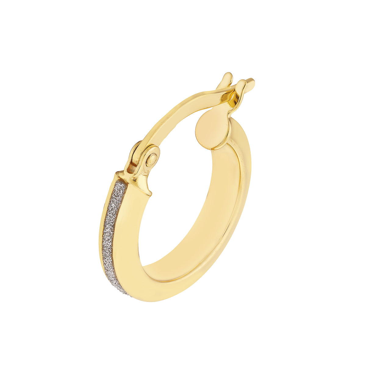 Créoles scintillements diamantés 3 x 10 mm en or jaune 10k