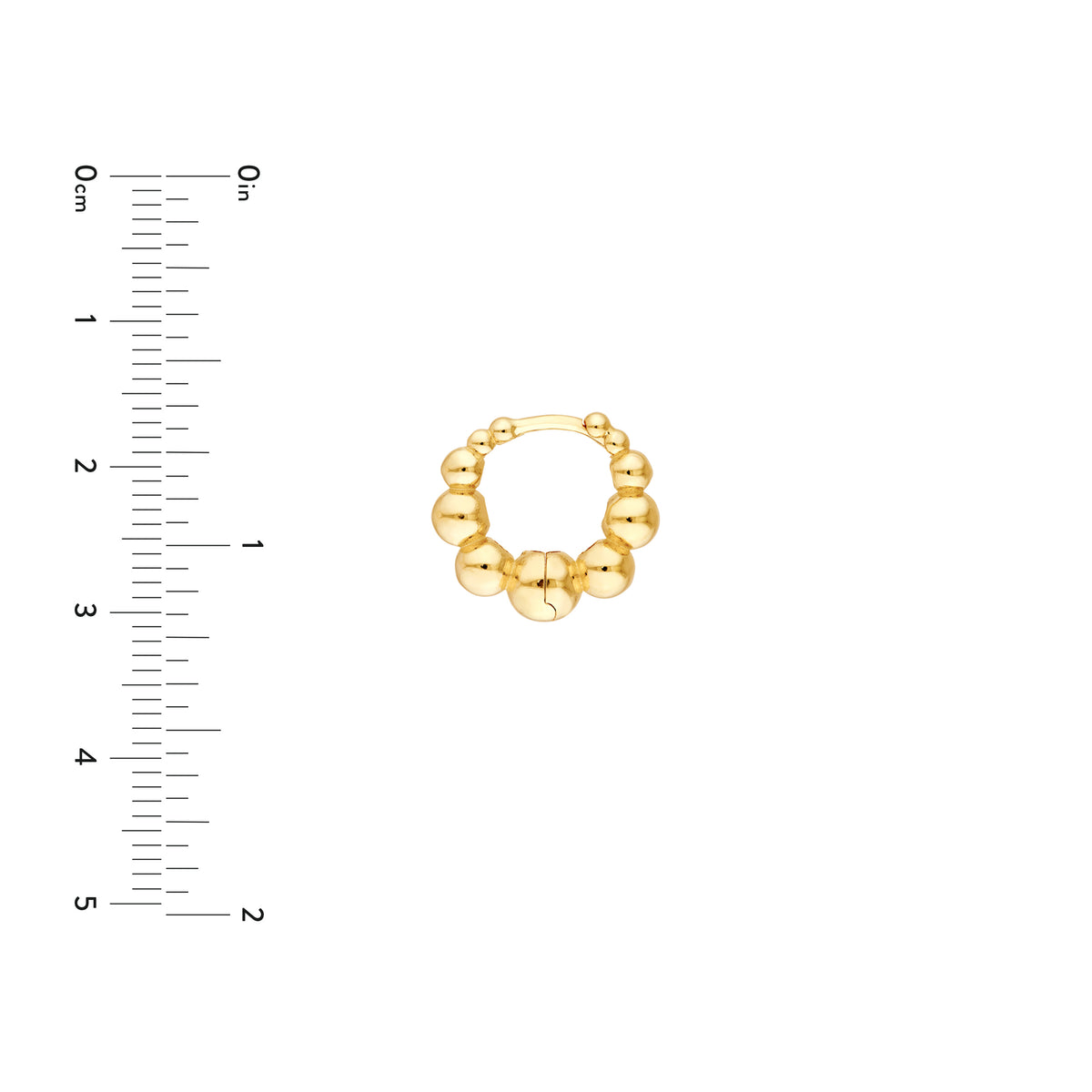 Créoles Huggies sphères graduées en or jaune 14k