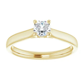 Bague d'engagement solitaire quatre griffes en or blanc 14k avec diamant naturel 0,30 ct