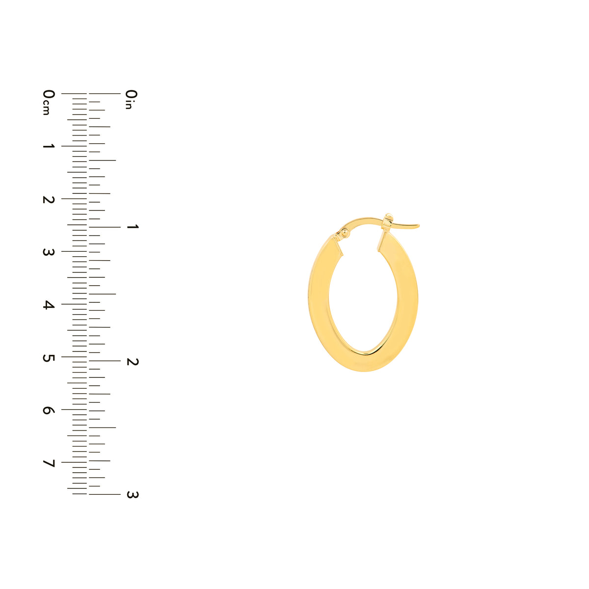 Créoles ovales profilées en or jaune 14k