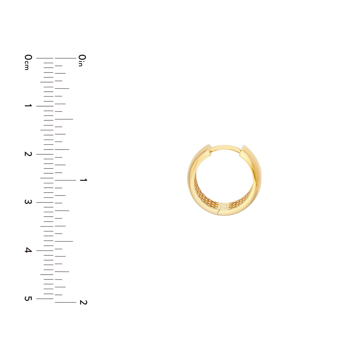 Huggies bouffantes polies 16 mm en or jaune 14k