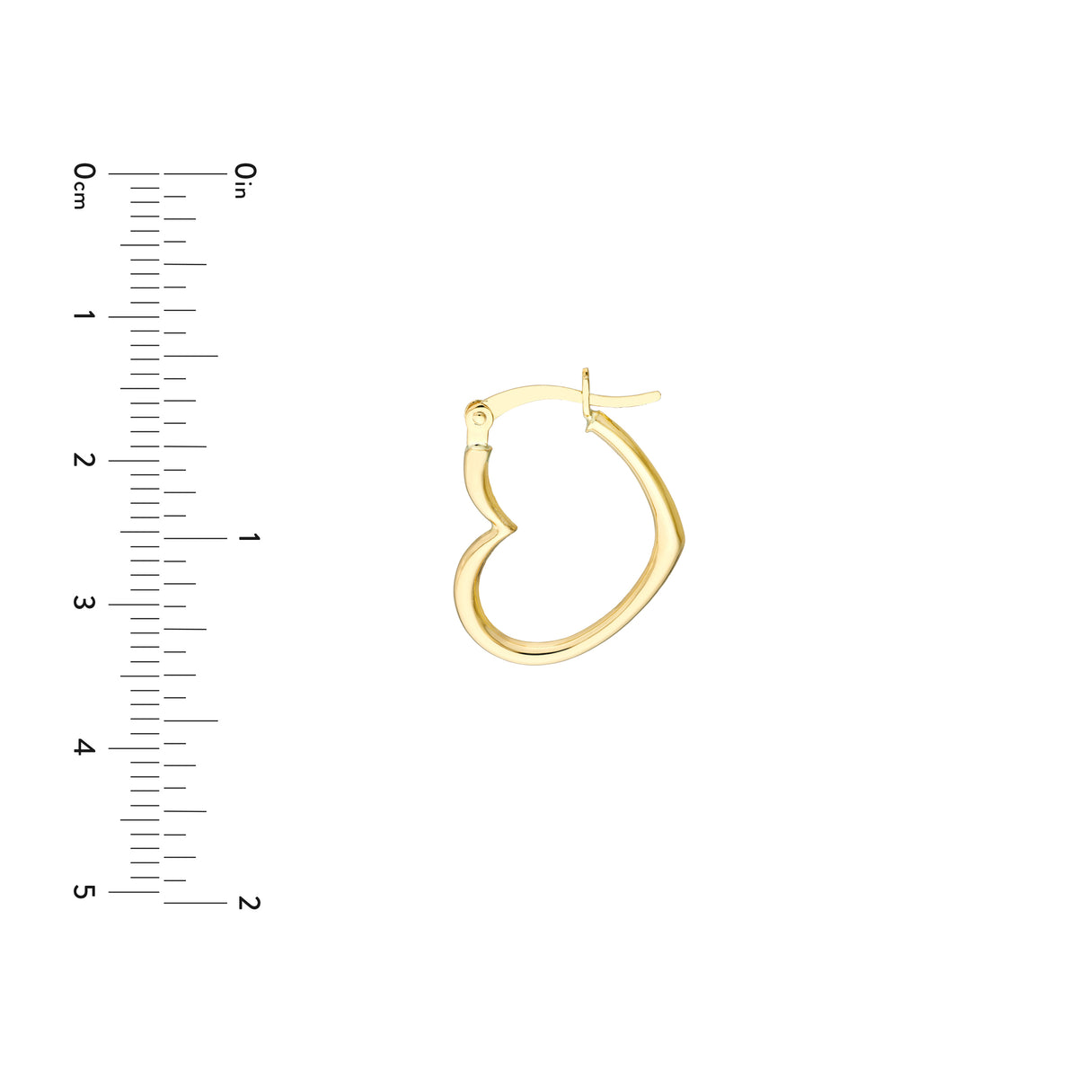 Créoles cœur incliné 19 mm en or jaune 14k