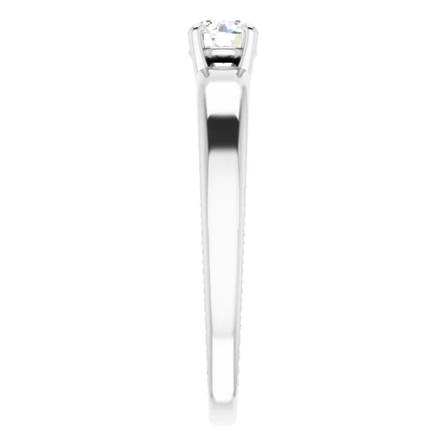 White Gold Diamond Solitaire Engagement Ring with 4 Prongs