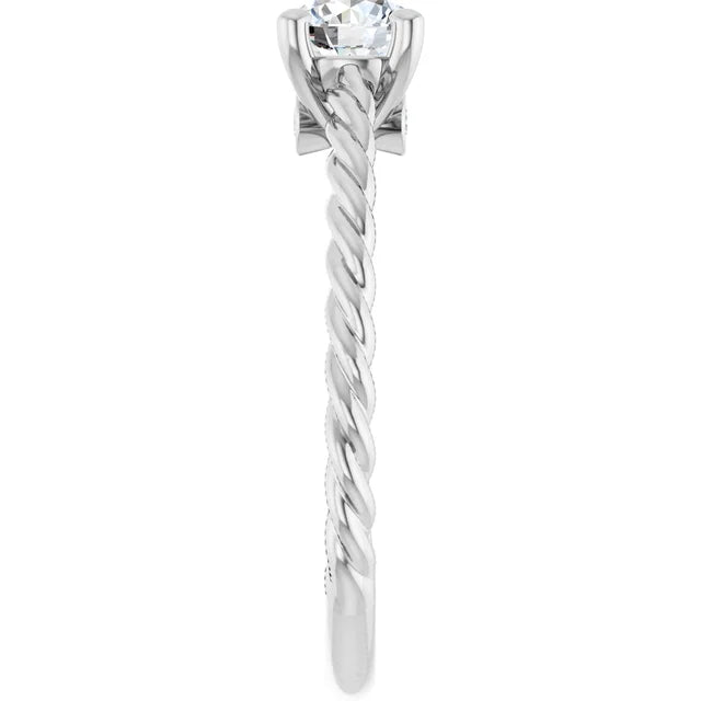 White Gold Diamond Solitaire Engagement Ring with 4 Prongs