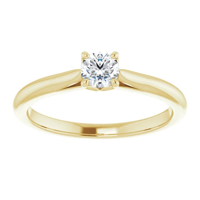 White Gold Diamond Solitaire Engagement Ring with 4 Prongs
