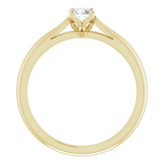 White Gold Diamond Solitaire Engagement Ring with 4 Prongs