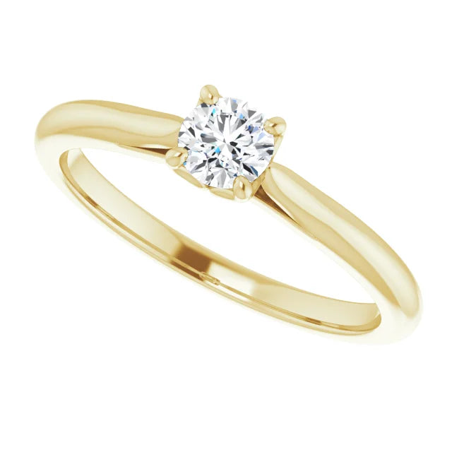 White Gold Diamond Solitaire Engagement Ring with 4 Prongs
