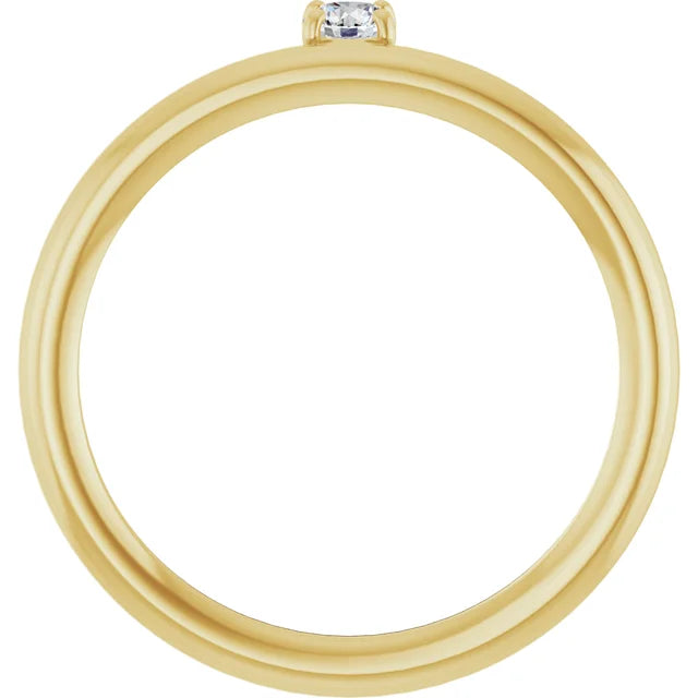Bague solitaire délicate à 4 griffes en or blanc 14k avec diamant rond 0,10 ct