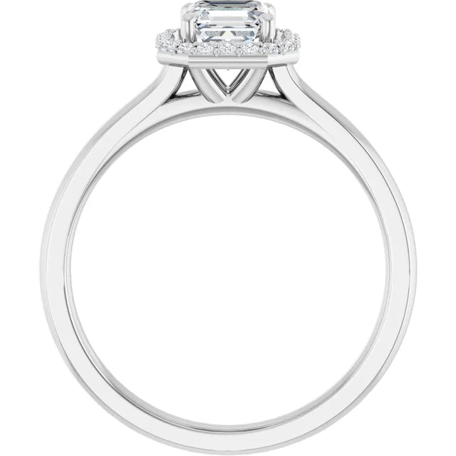 14 Karat White Gold Halo Wedding Ring