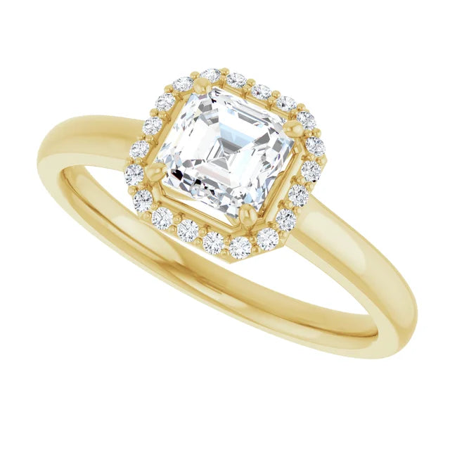 14 Karat White Gold Halo Wedding Ring