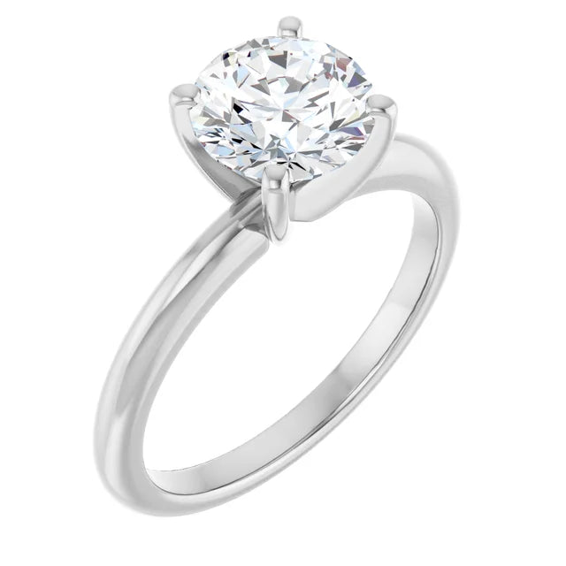 White Gold Diamond 4 Prong Solitaire Engagement Ring