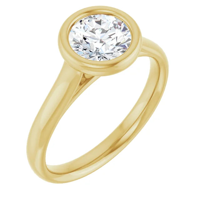 White Gold Diamond Solitaire Engagement Ring with 4 Prongs