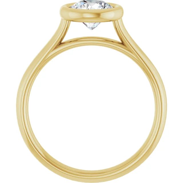 White Gold Diamond Solitaire Engagement Ring with 4 Prongs
