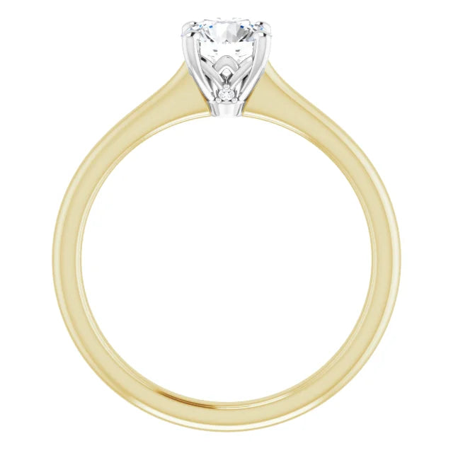 Antique Solitaire Engagement Ring Yellow Gold Diamond 4 Prongs