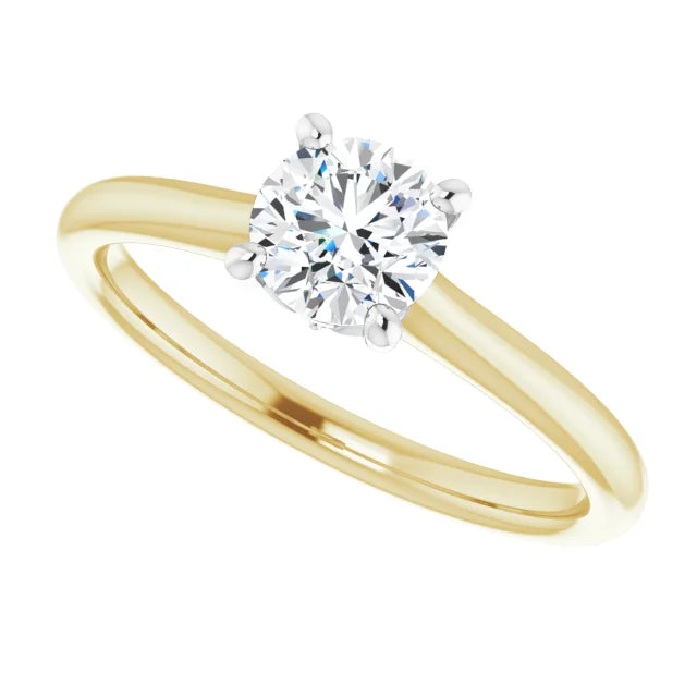 Antique Solitaire Engagement Ring Yellow Gold Diamond 4 Prongs