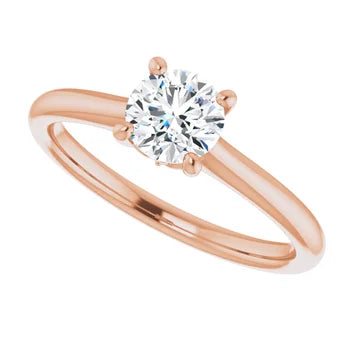 Antique Solitaire Engagement Ring Yellow Gold Diamond 4 Prongs
