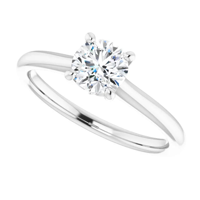 Antique Solitaire Engagement Ring Yellow Gold Diamond 4 Prongs