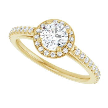 White Gold and Diamond Halo Engagement Ring