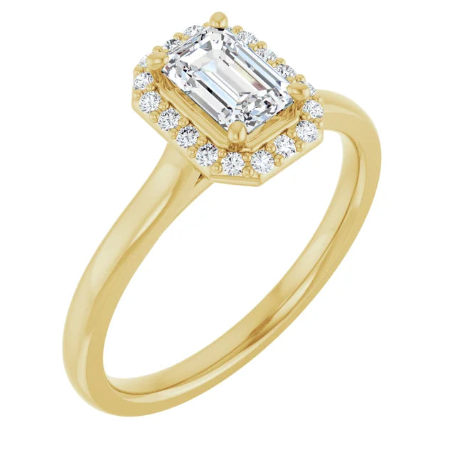 14 Karat White Gold and Diamond Halo Engagement Ring