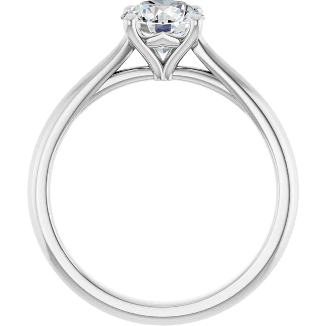 Bague d'engagement solitaire classique en or 14 K avec diamant de laboratoire rond 1,00 ct