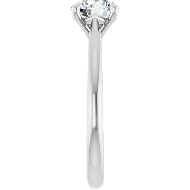 Bague d'engagement solitaire classique en or 14 K avec diamant de laboratoire rond 1,00 ct