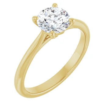 Bague d'engagement solitaire classique en or 14 K avec diamant de laboratoire rond 1,00 ct