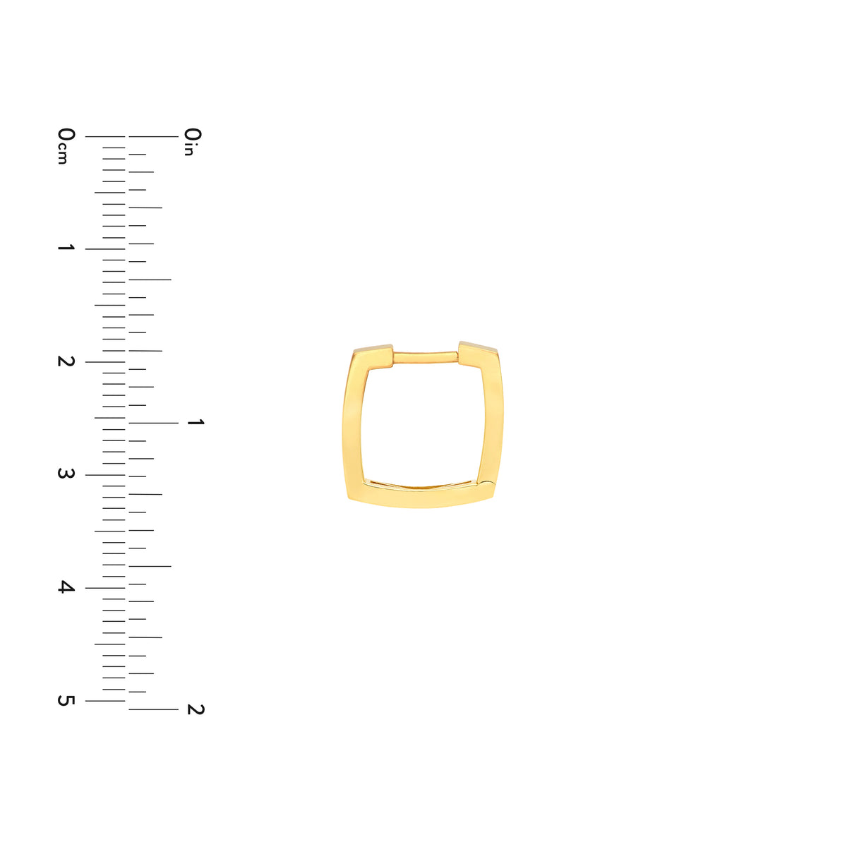 Grandes créoles carrées en or jaune 14k