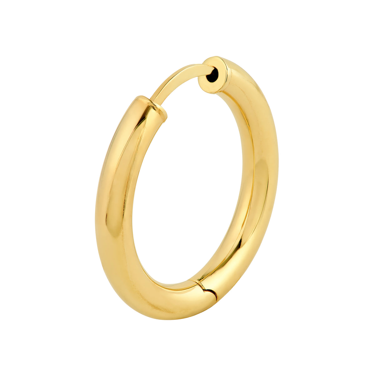 Boucles d'oreilles Huggies rondes 3 x 15 mm en or jaune 14k