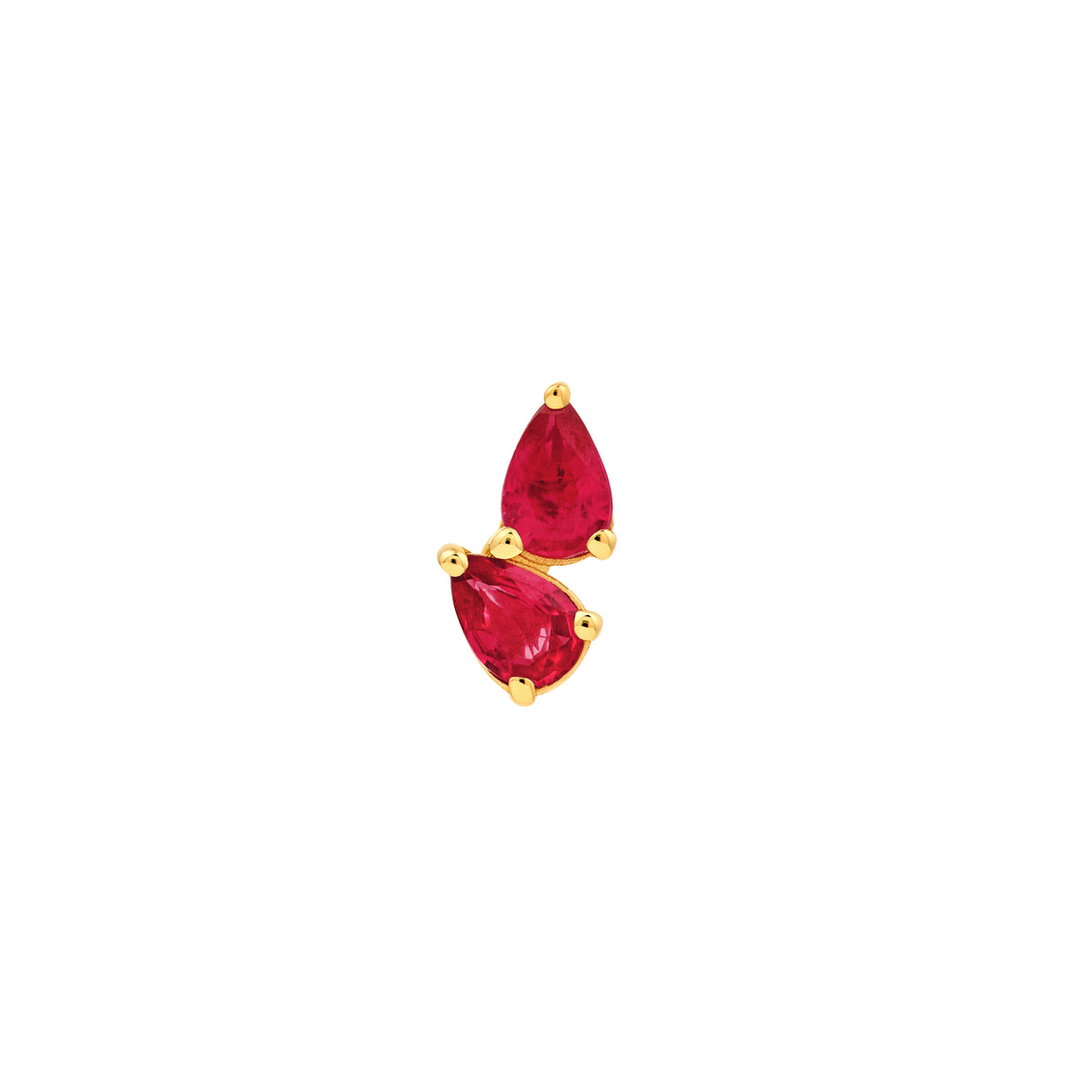 Puces d'oreilles duo poires en or 14k – Tsavorite ou Rubis (0,75 ct CTW)
