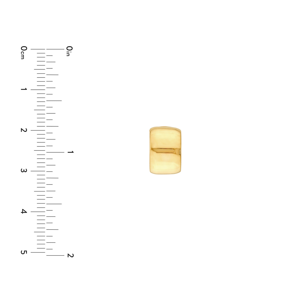 Demi-créoles larges (6 mm) en or 14k – Design tubulaire plat