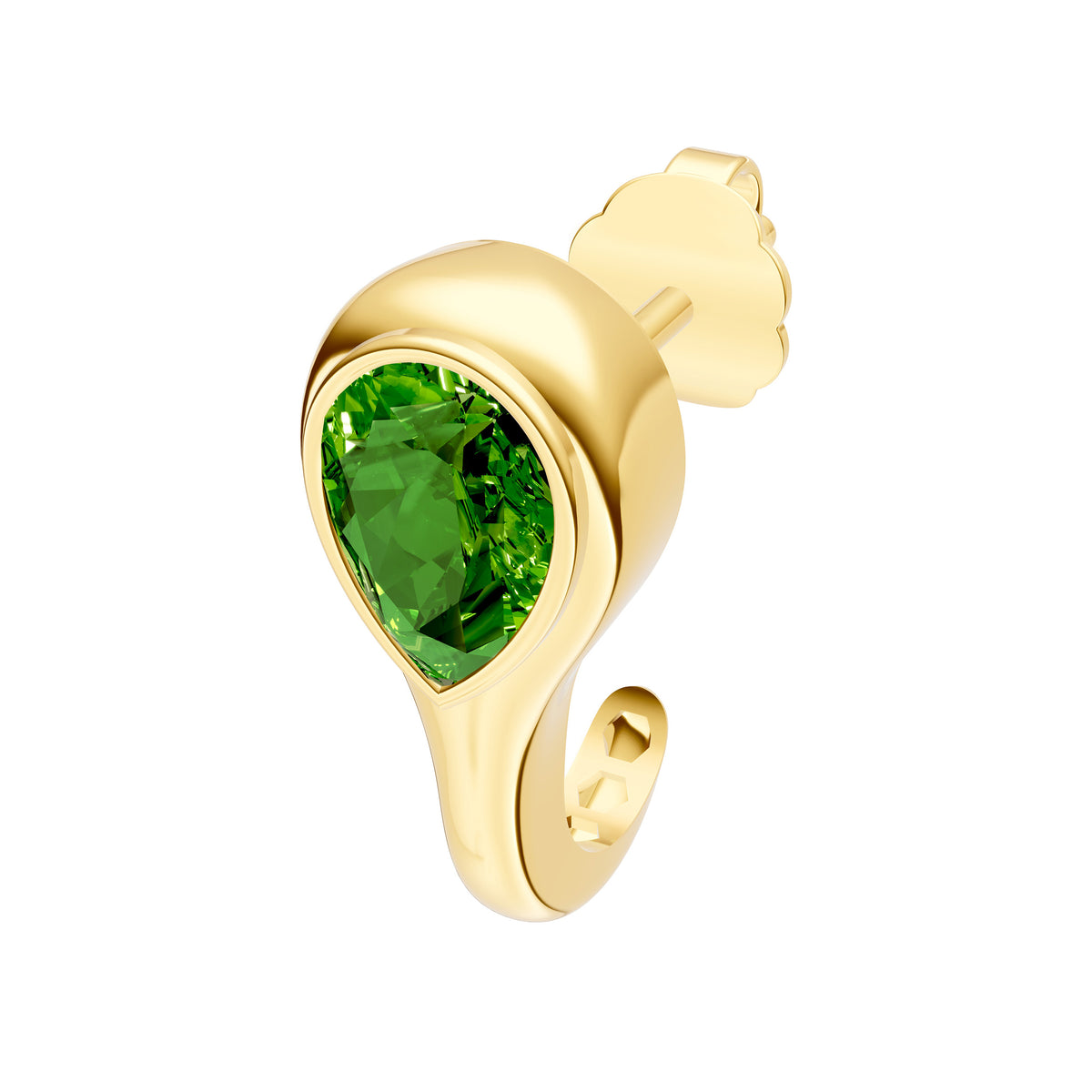 Boucles d'oreilles poire en péridot et or jaune 10k