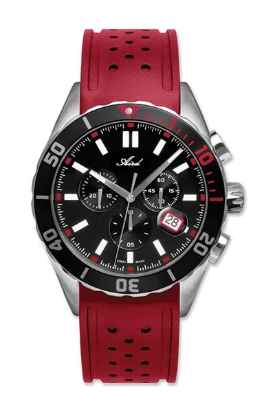 Aird Men's Steel Watch Swiss ETA Chronograph Movement Red