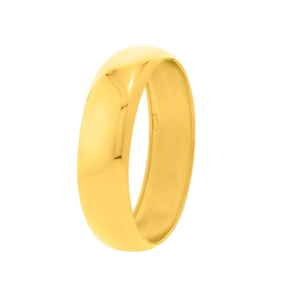 Bracelet de type bangle bombé en argent recouvert d'or