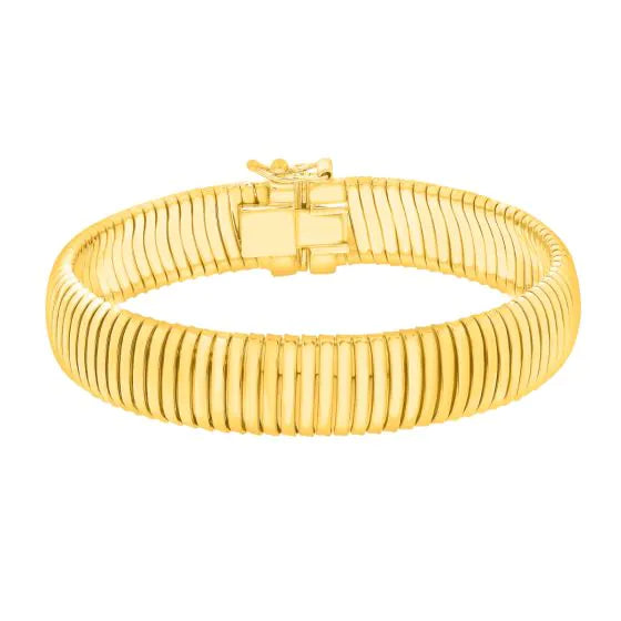 Bracelet semi-rigide en argent recouvert d'or
