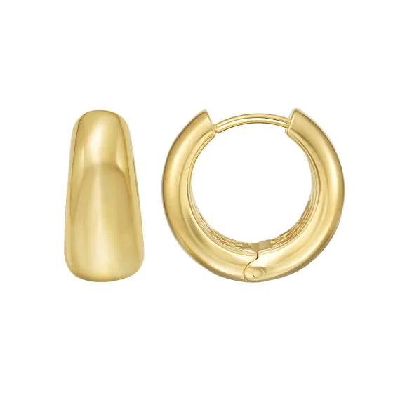 Boucles d'oreilles créoles sculptées en argent sterling recouvert d'or jaune