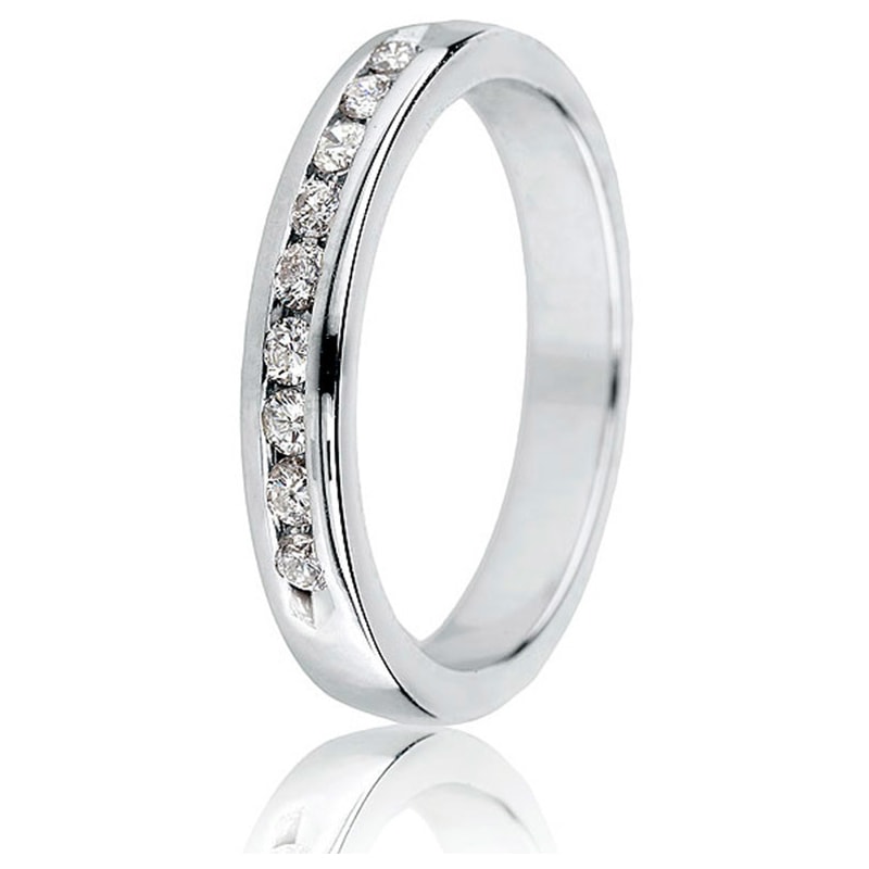 14 Karat White Gold Semi-Eternity Band
