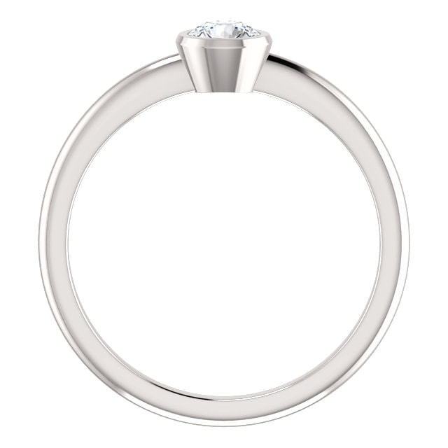 Bague de Fiançailles Solitaire en Or Blanc 14 Karats
