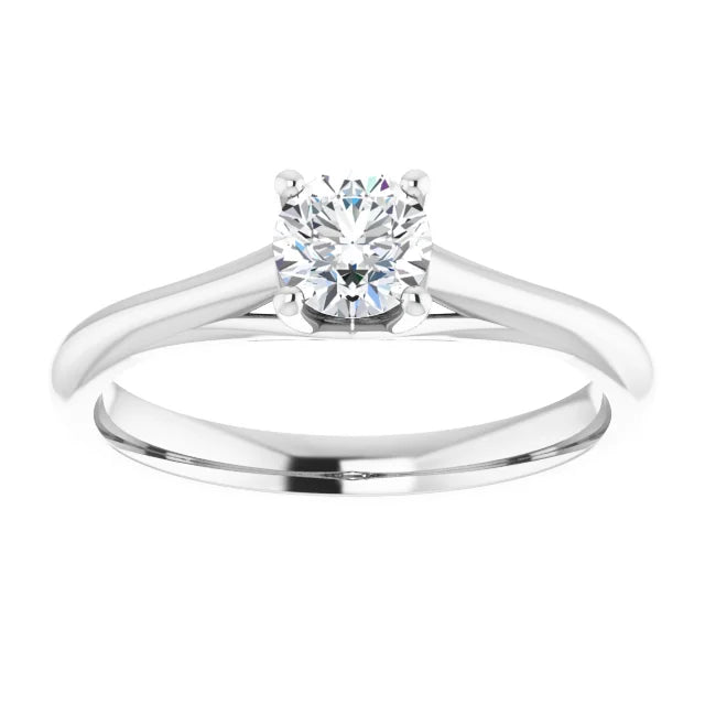 White Gold Diamond 4 Prong Solitaire Engagement Ring
